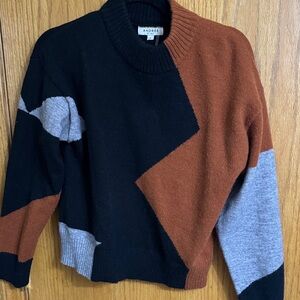 Andree Women's Tri-Tone Sweater - Black, Rust, and Gray